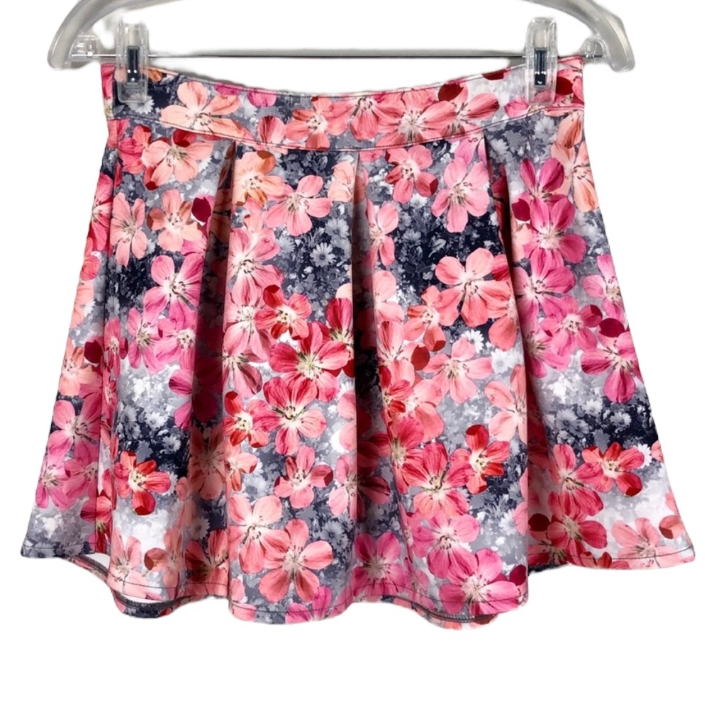 Bethany Mota Pink Floral Skater Skirt